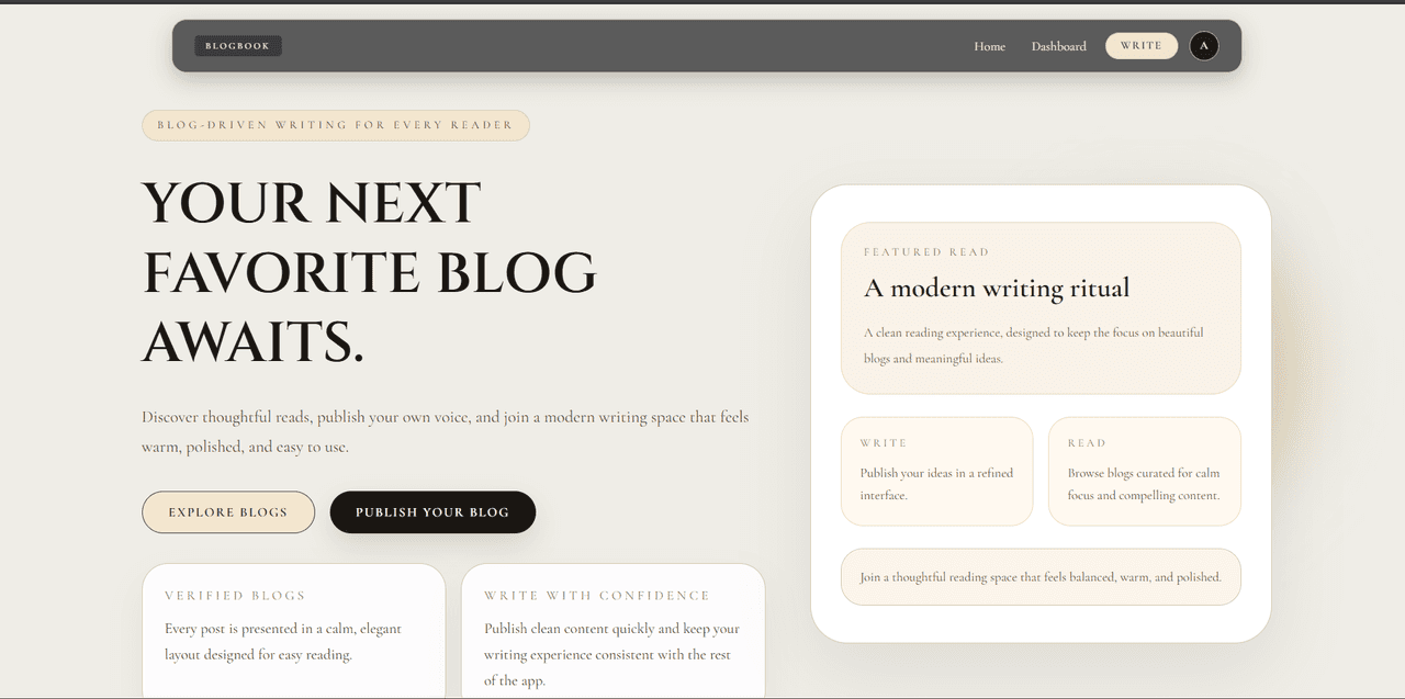 BlogBook – Serverless Blogging Platform preview